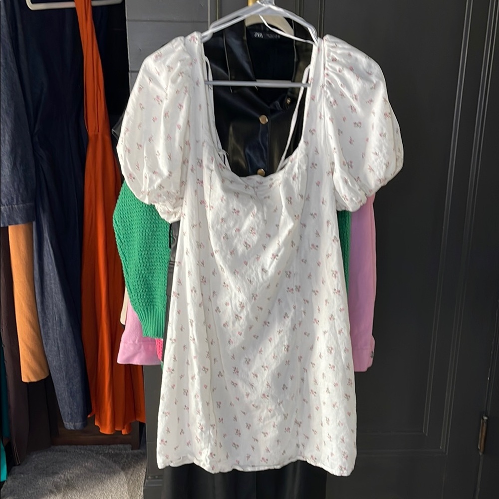 H&M Divided White Floral Babydoll Women's Dress